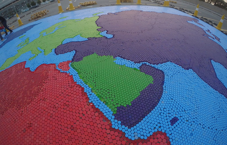 Saudi school principal gets into Guinness for largest mural using water bottle caps