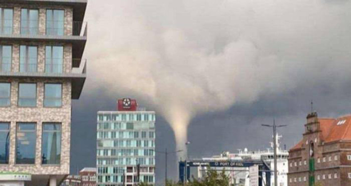A water tornado passed through the German city. People have been thrown out of boats