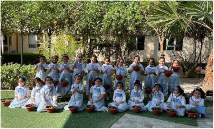School for girls in Bahrain has organized an environment-friendly campaign entitled “As Long As I Am Green”