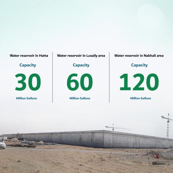 DEWA builds 3 water reservoirs worth AED550 million to enhance water security in Dubai