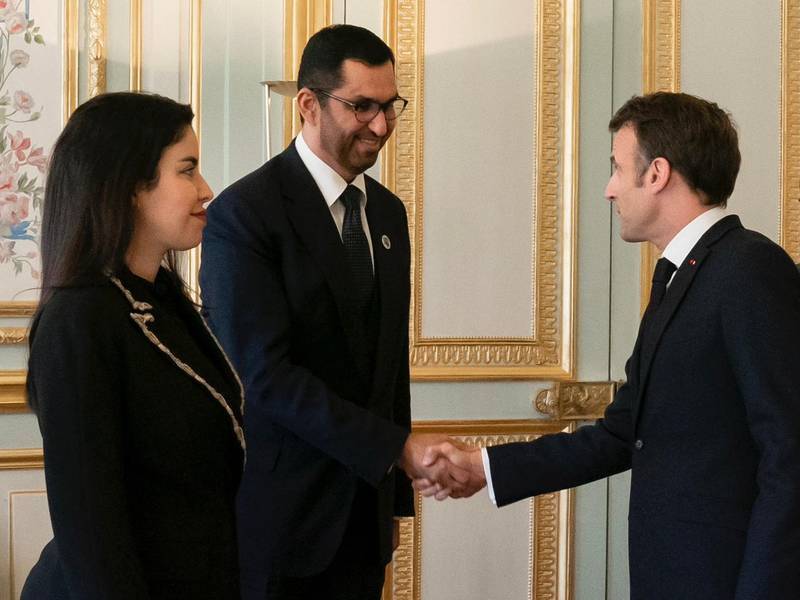 Dr Sultan Al Jaber meets France’s Macron for Cop28 talks